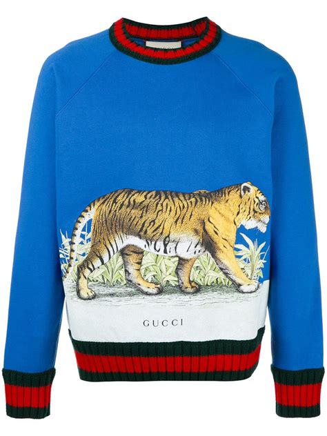 gucci blue tiger sweater